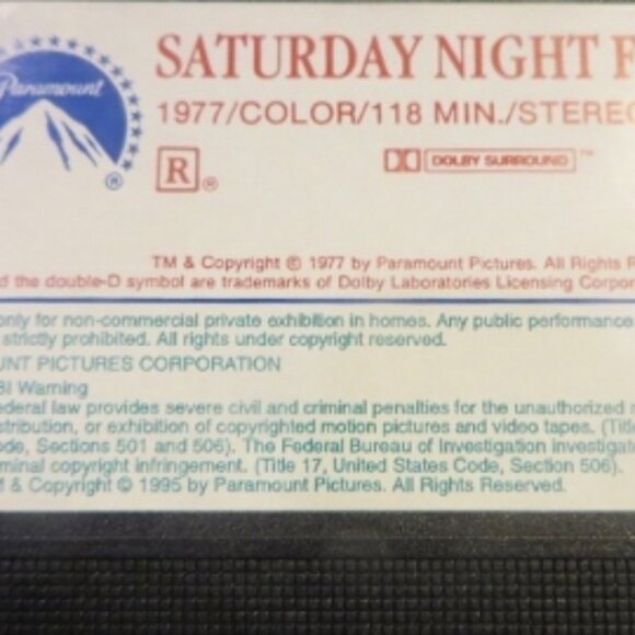 SATURDAY NIGHT FEVER - 1977 - VHS (1994 Release) - Picture 9 of 9